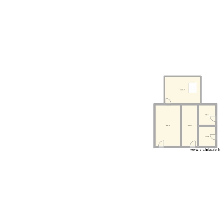 thermo. Plan de 5 pièces et 72 m2