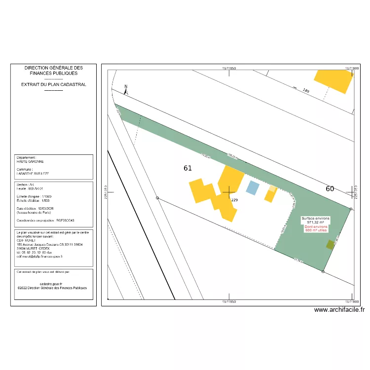 impasse des gravettes - 31860 Labarthe-sur-L&egrave;ze. Plan de 