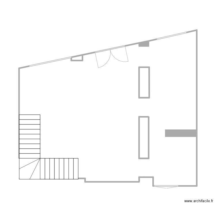 Plan RDC Galerie et 1er BA laser 31/01/2024. Plan de 2 pièces et 1 m2