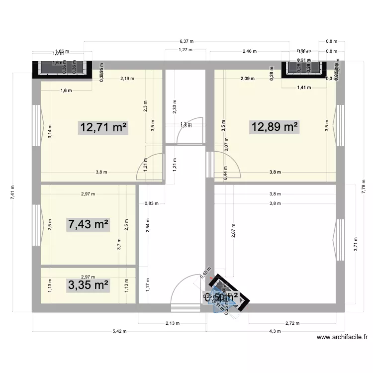 sevres1. Plan de 5 Pièces et 37 m²