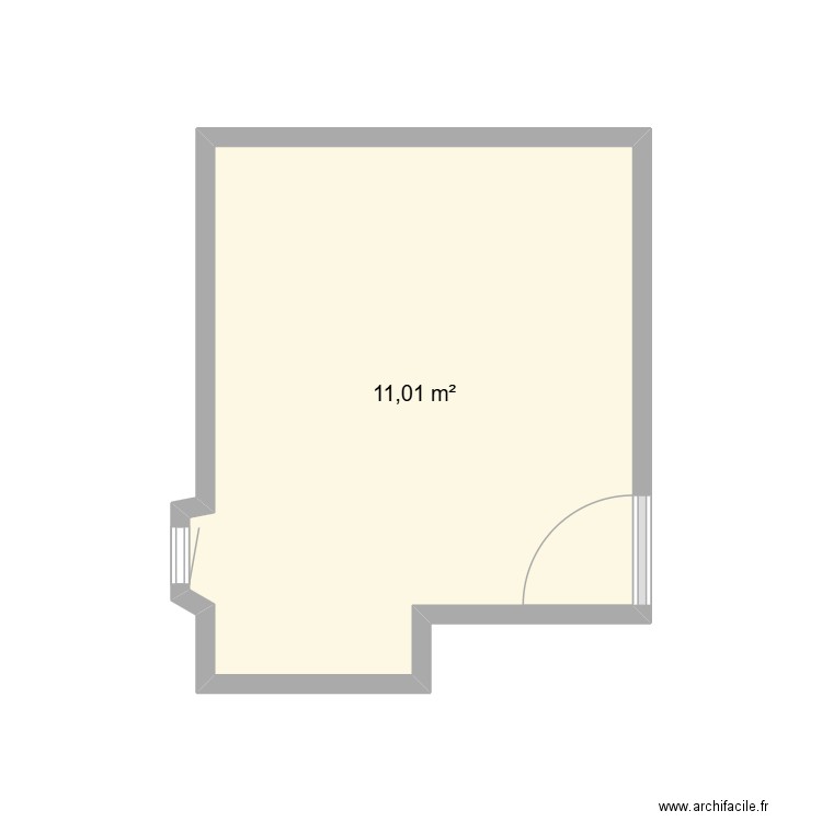 Moulures. Plan de 1 pièce et 11 m2