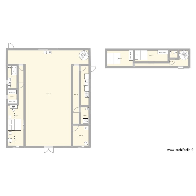 Maison Cameroun. Plan de 12 pièces et 182 m2