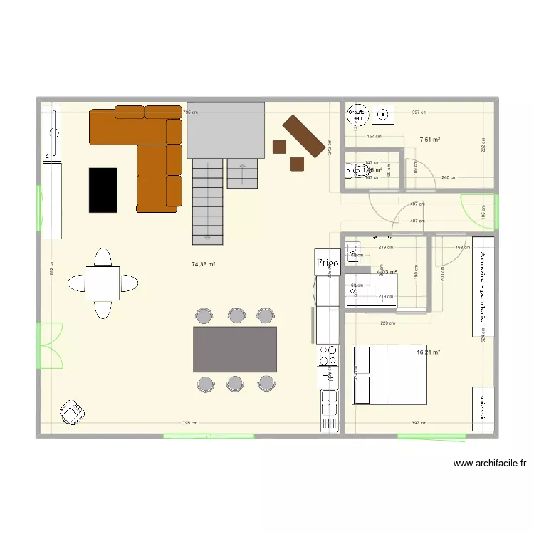 chambre parentale. Plan de 