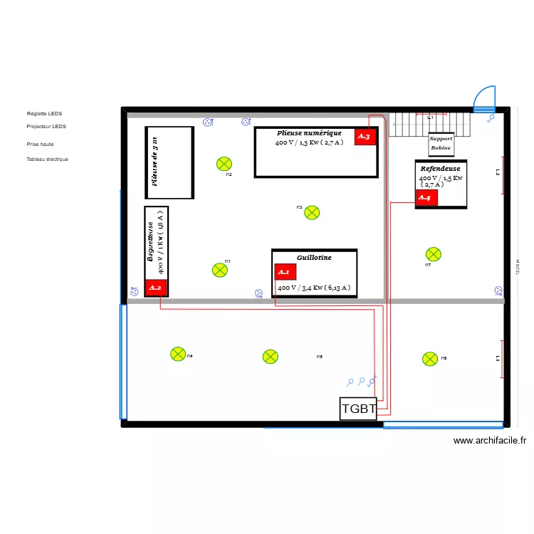 BOURGEOIS atelier zinguerie / implantation réseau P1. Plan de 1 et 166 m² BOURGEOIS atelier zinguerie / implantation réseau P1. Plan de 1 et 166 m²