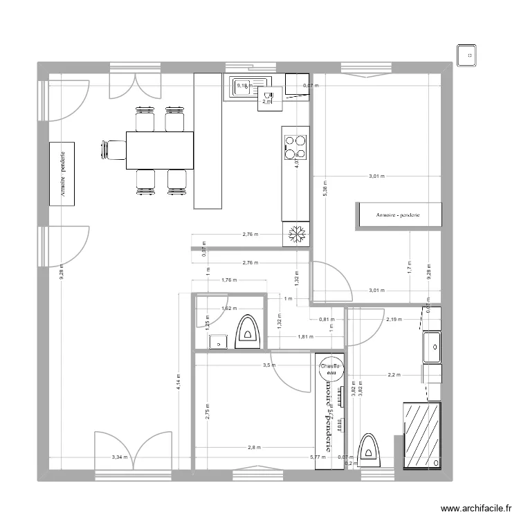 Comp&egrave;re Guilleri 2026 03 10 01 Meubles. Plan de 2 pièces et 83 m²