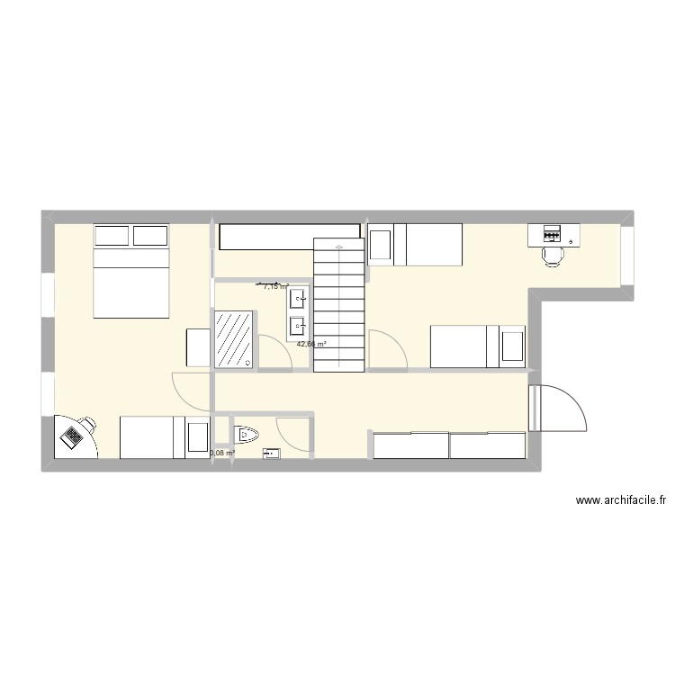 fond de plan grenier aménagement 1. Plan de 3 pièces et 50 m2