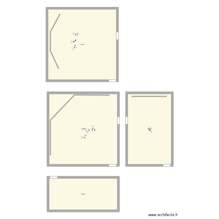 axe. Plan de 4 pièces et 222 m2