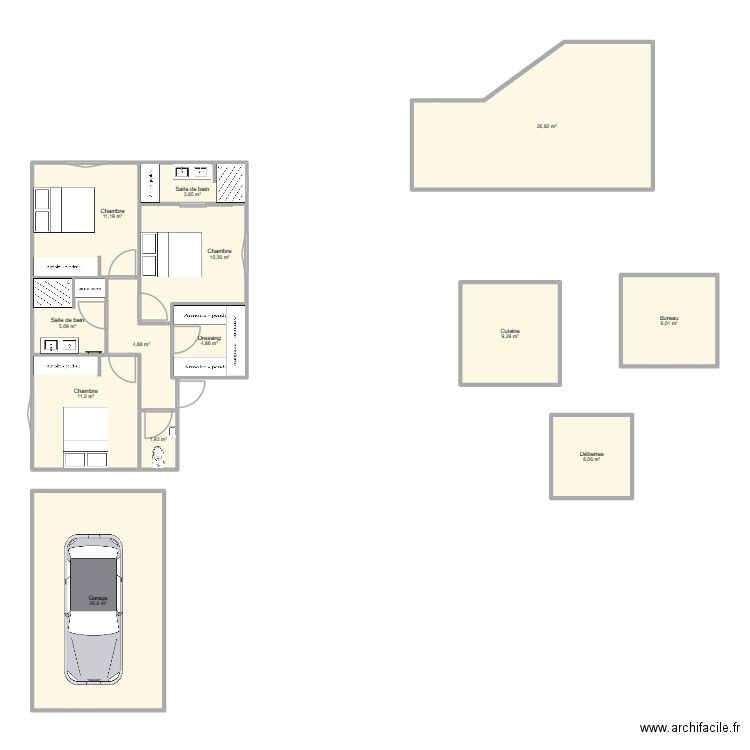 Maison Vars. Plan de 13 pièces et 130 m2