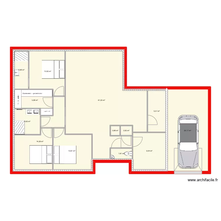 Maison Vars. Plan de 13  et 141 m²