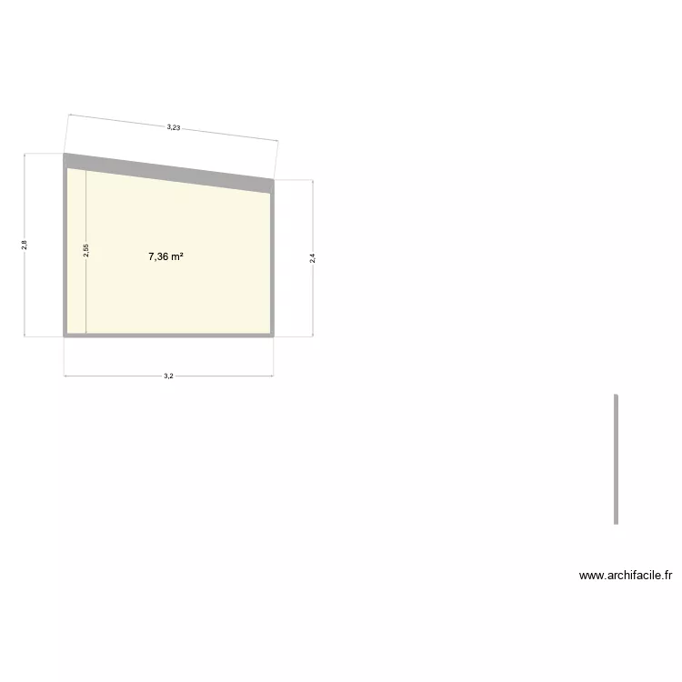 mur ossature bois 2. Plan de 1  et 7 m²