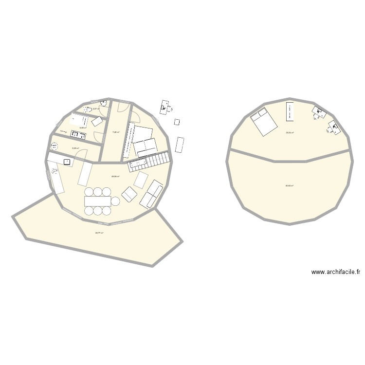 Heliyourte futur 2. Plan de 8 pièces et 181 m2