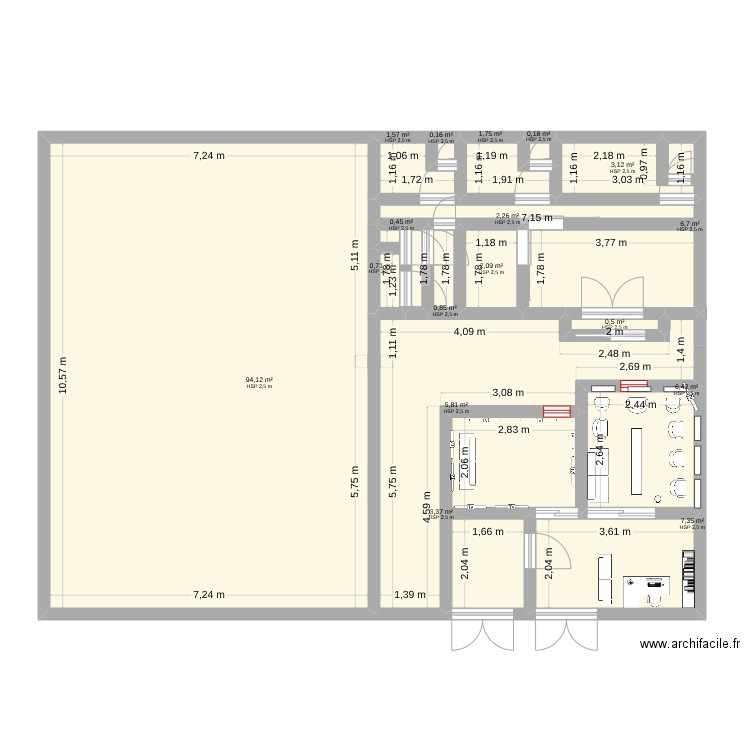 karma Maison. Plan de 17 pièces et 137 m2
