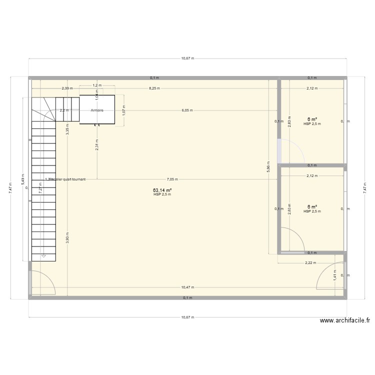 RDC MEDIATH LAGNES DV. Plan de 3 pièces et 75 m2