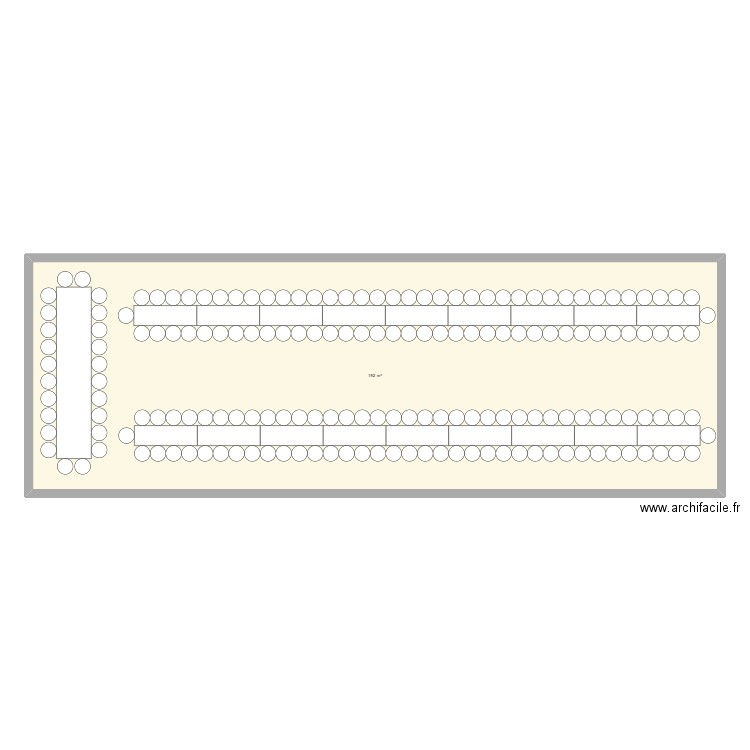 Plan table. Plan de 1 pièce et 192 m2