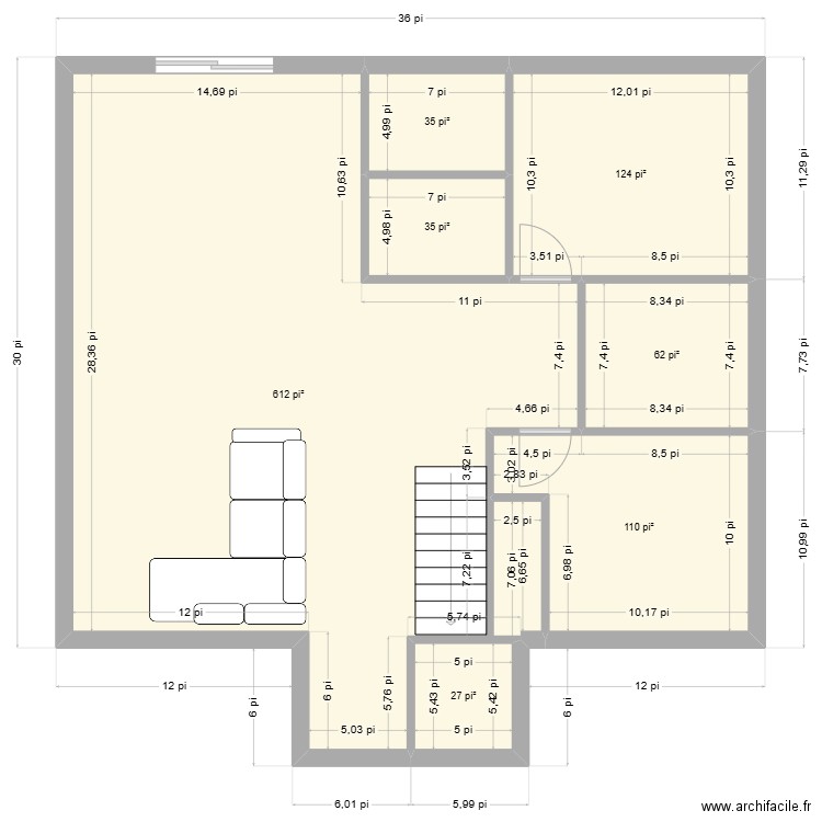 maison2. Plan de 7 pièces et 93 m2
