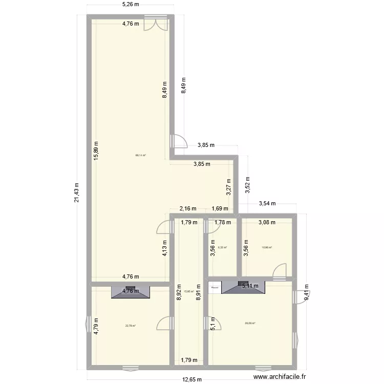 Pour DPE. Plan de 6 et 170 m² Pour DPE. Plan de 6 et 170 m²