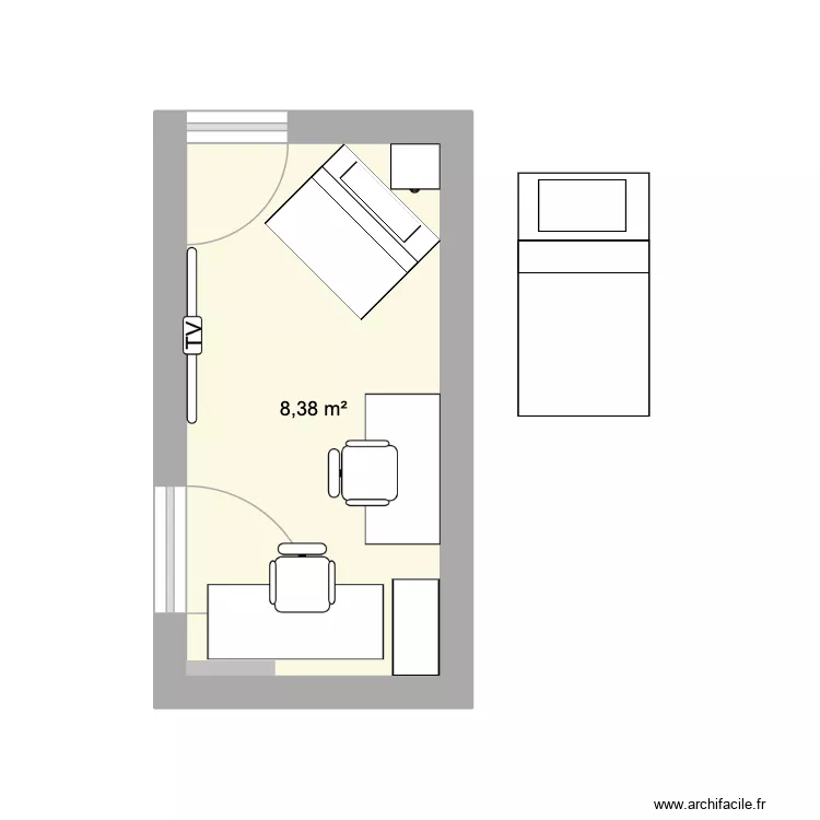 bureau. Plan de 1 et 8 m² bureau. Plan de 1 et 8 m²