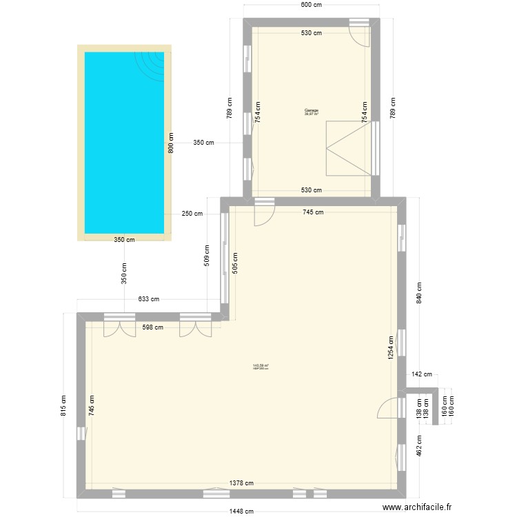 béa12. Plan de 2 pièces et 181 m2