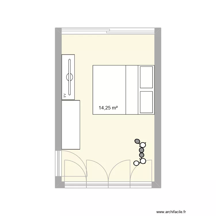 Chambre Wasquehal. Plan de 1 et 14 m² Chambre Wasquehal. Plan de 1 et 14 m²