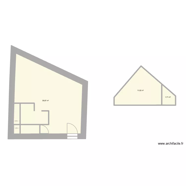 Salle de musique. Plan de 3 et 53 m² Salle de musique. Plan de 3 et 53 m²