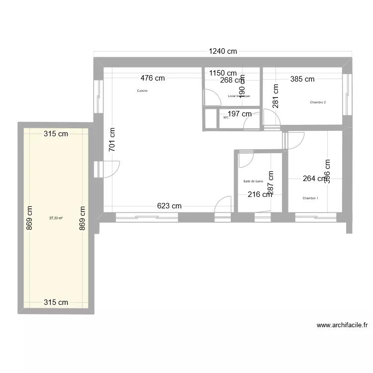 Maison Sarzeau avec garage. Plan de 