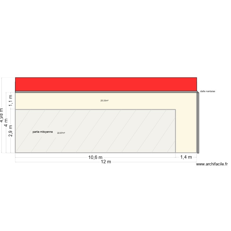facade ouest 1.1. Plan de 0 pièce et 0 m2