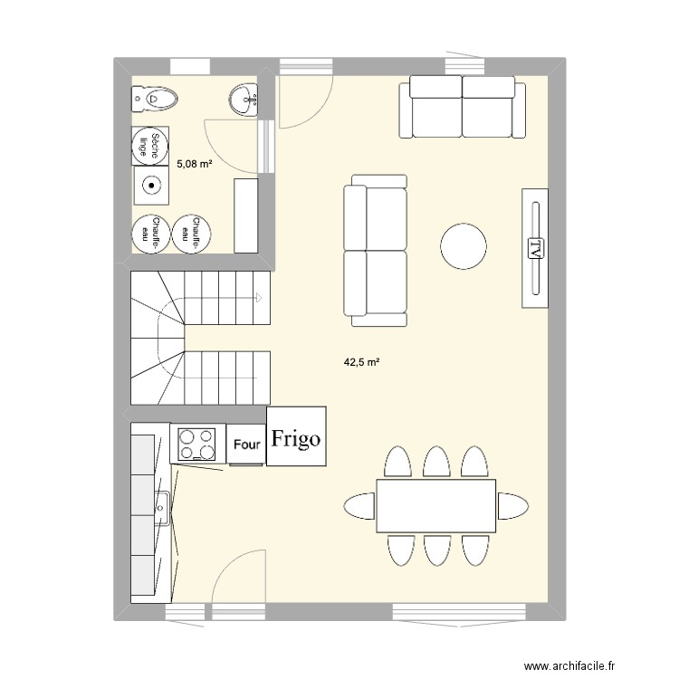 Praz.1. Plan de 9 pièces et 139 m2