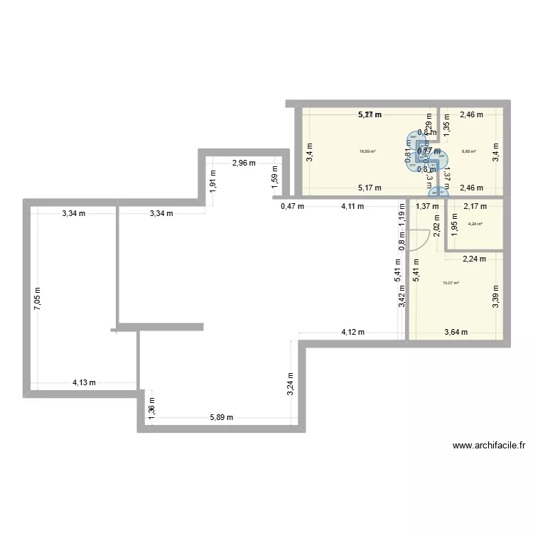 Michaud  2. Plan de 4 Pièces et 45 m²