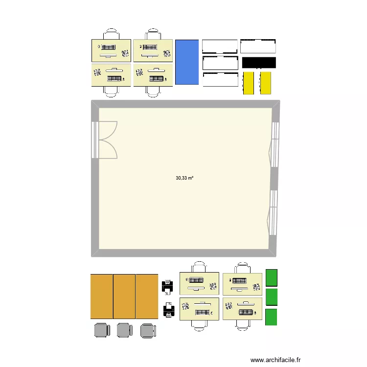 BSCE_Vide_Voltaire. Plan de 1  et 30 m²
