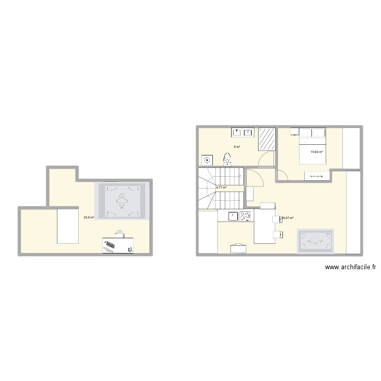 appartement cherbourg. Plan de 5 pièces et 77 m2