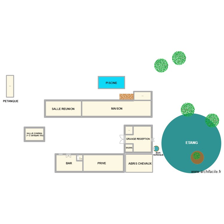 PLAN MASSE PETITS AUGEONS. Plan de 12 pièces et 540 m2