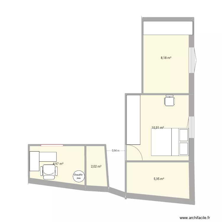 Digne. Plan de 5  et 31 m²