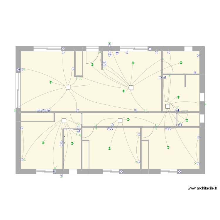 chantier sofiane. Plan de 13 pièces et 106 m2
