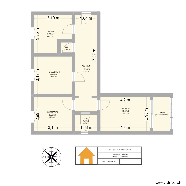 APPARTEMENT CHOISY LE ROI. Plan de 0 pièce et 0 m2