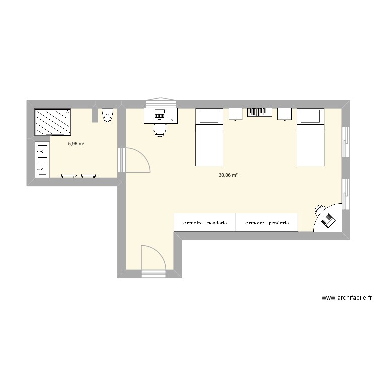 Devoir 1. Plan de 2 pièces et 36 m2