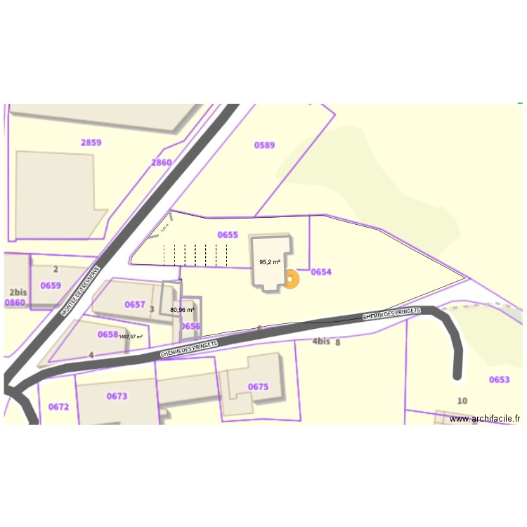 TRESSERVE. Plan de 2 pièces et 176 m2
