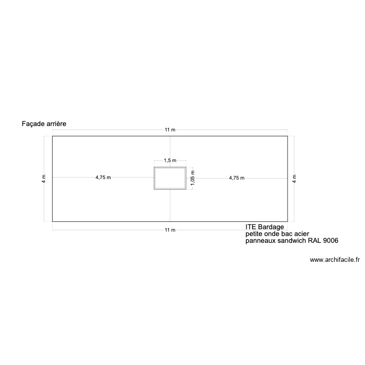 fa&ccedil;ade arri&egrave;re. Plan de 0 pièce et 0 m2
