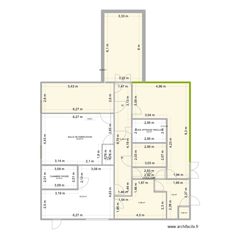 Fromagerie 3. Plan de 12 pièces et 166 m2