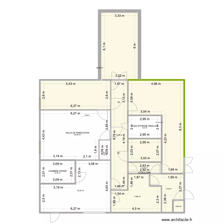 Fromagerie 3. Plan de 