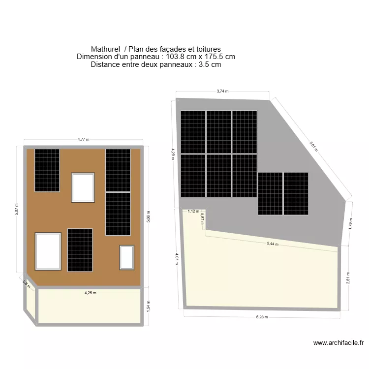 Mathurel facade. Plan de 