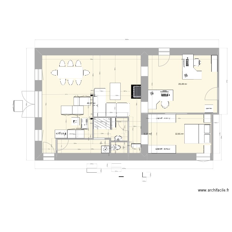 126. Plan de 4 pièces et 82 m2