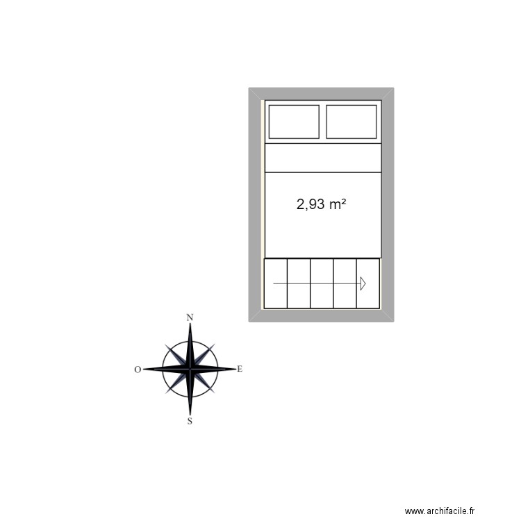 MobileEtage1. Plan de 1 pièce et 3 m2