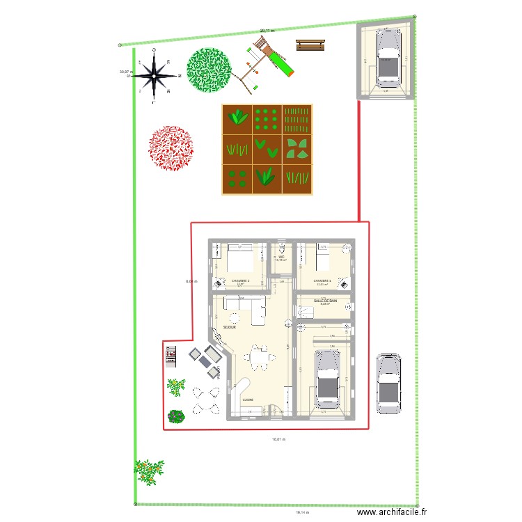 plan finalisé avec garage chalet. Plan de 7 pièces et 114 m2