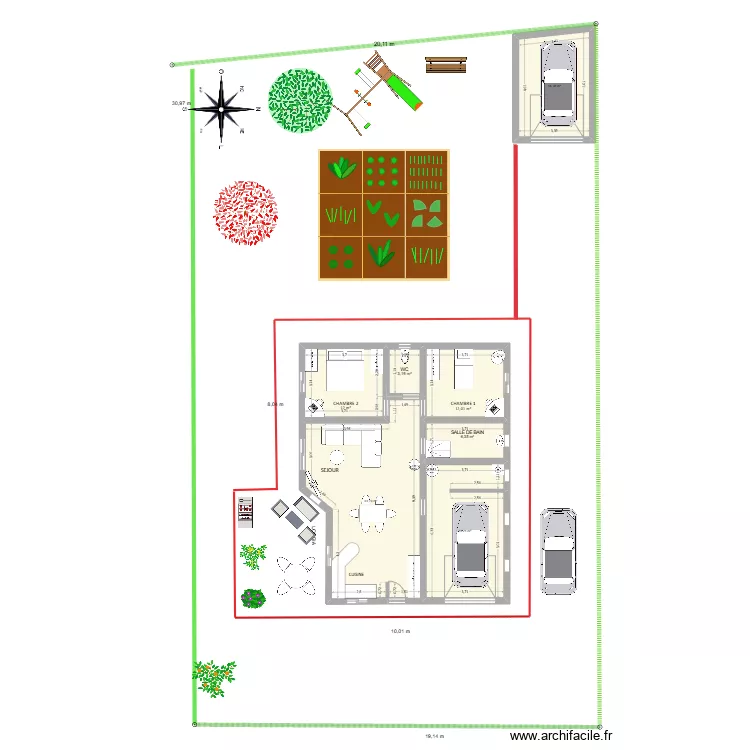 plan finalis&eacute; avec garage chalet. Plan de 
