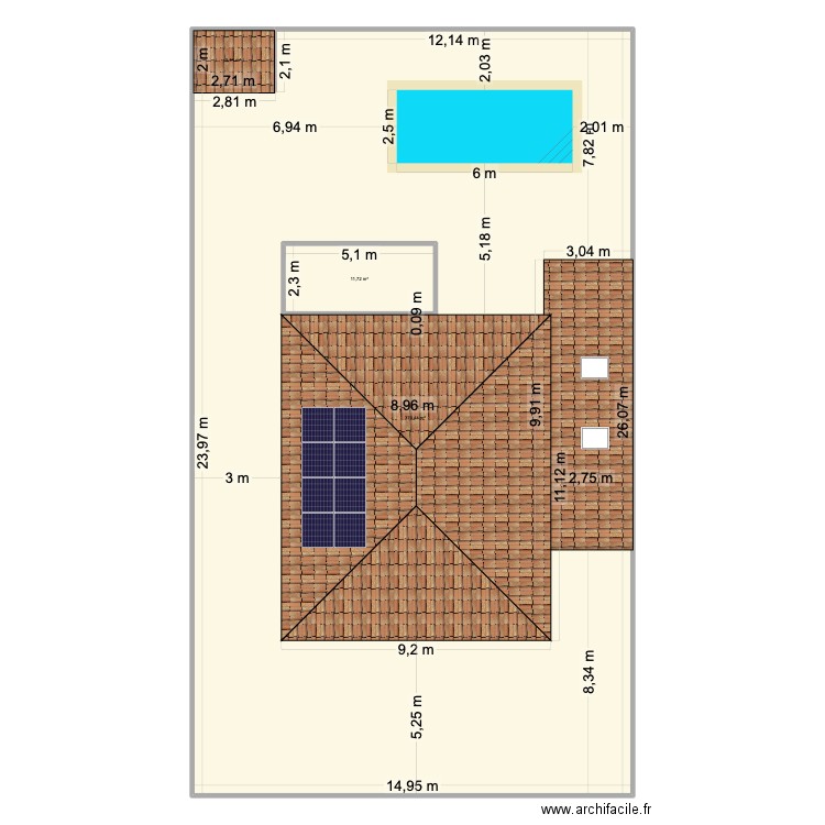 Plan Masse. Plan de 3 pièces et 401 m2
