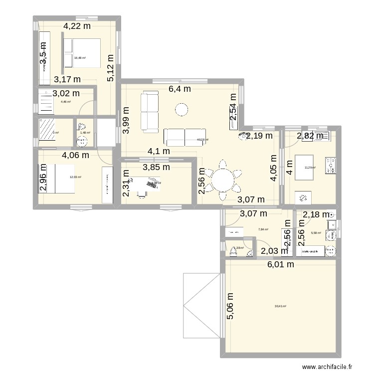Penzé 1. Plan de 12 pièces et 143 m2