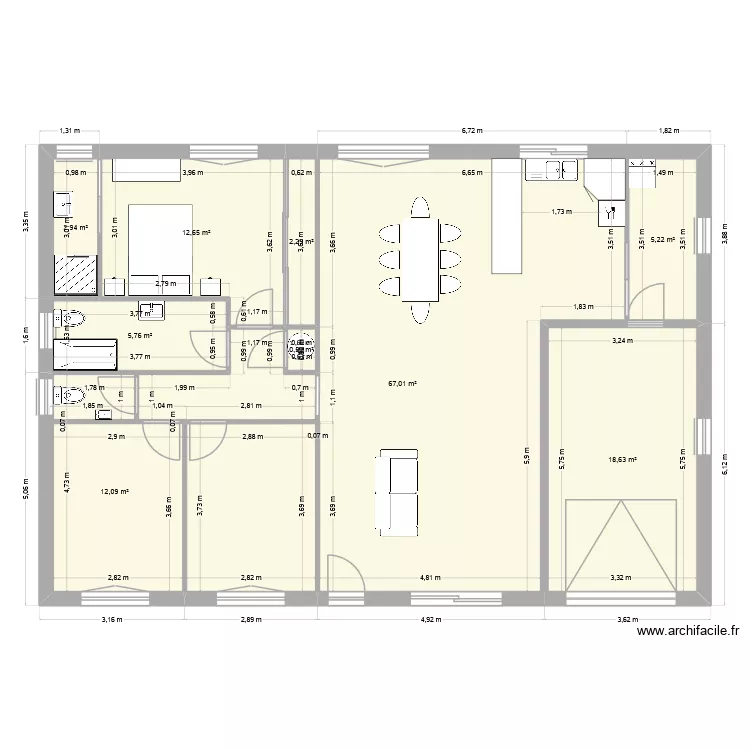 Perignat 2. Plan de 9  et 127 m²