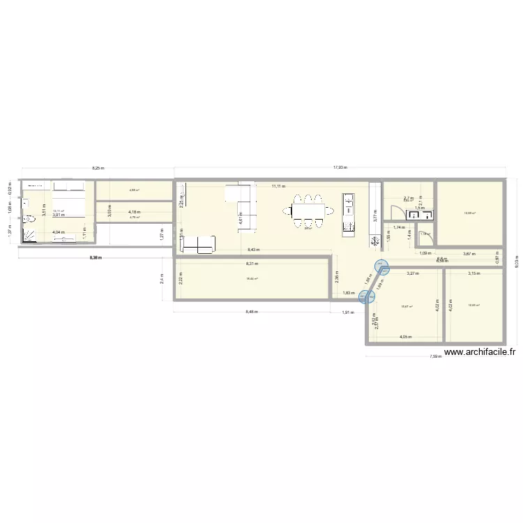 PLANT MA2. Plan de 10  et 148 m²