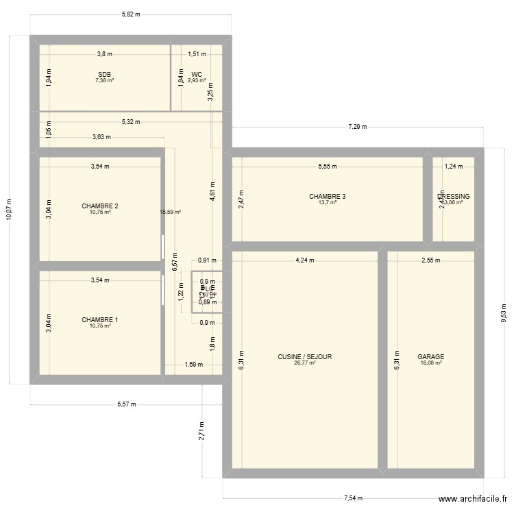 HAILLAN RENOVATION. Plan de 10 pièces et 108 m2