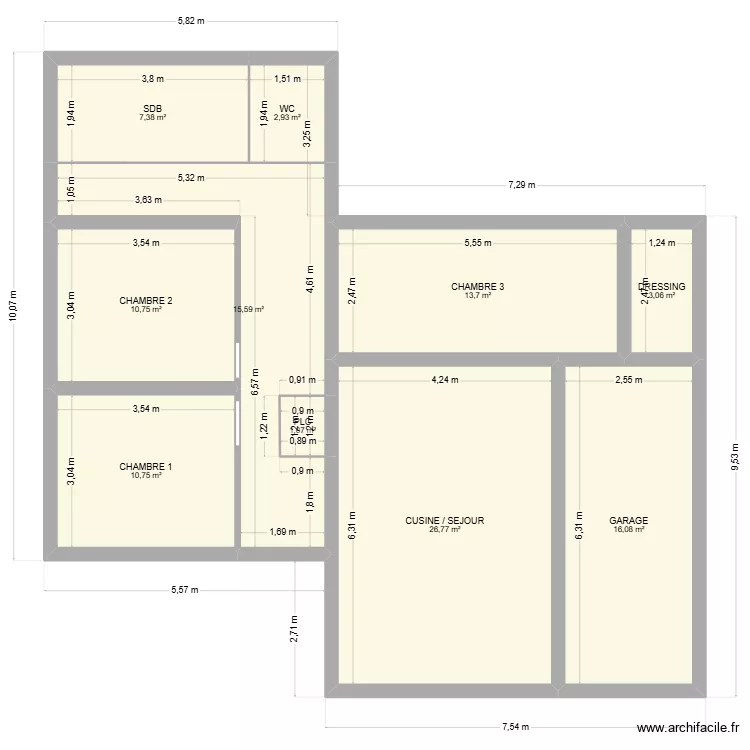 HAILLAN RENOVATION. Plan de 10 pièces et 108 m²